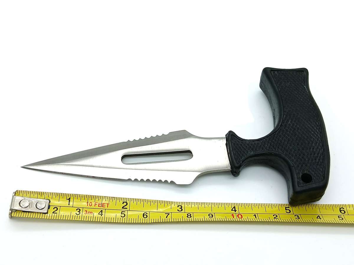 Push dagger boot knife fixed double edged blade