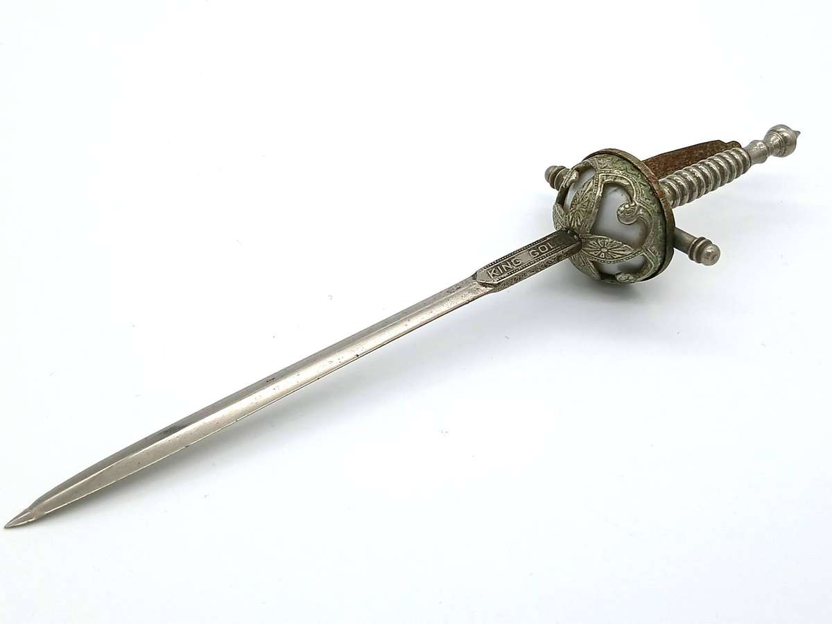 Vintage King Gold letter opener sword for restoration