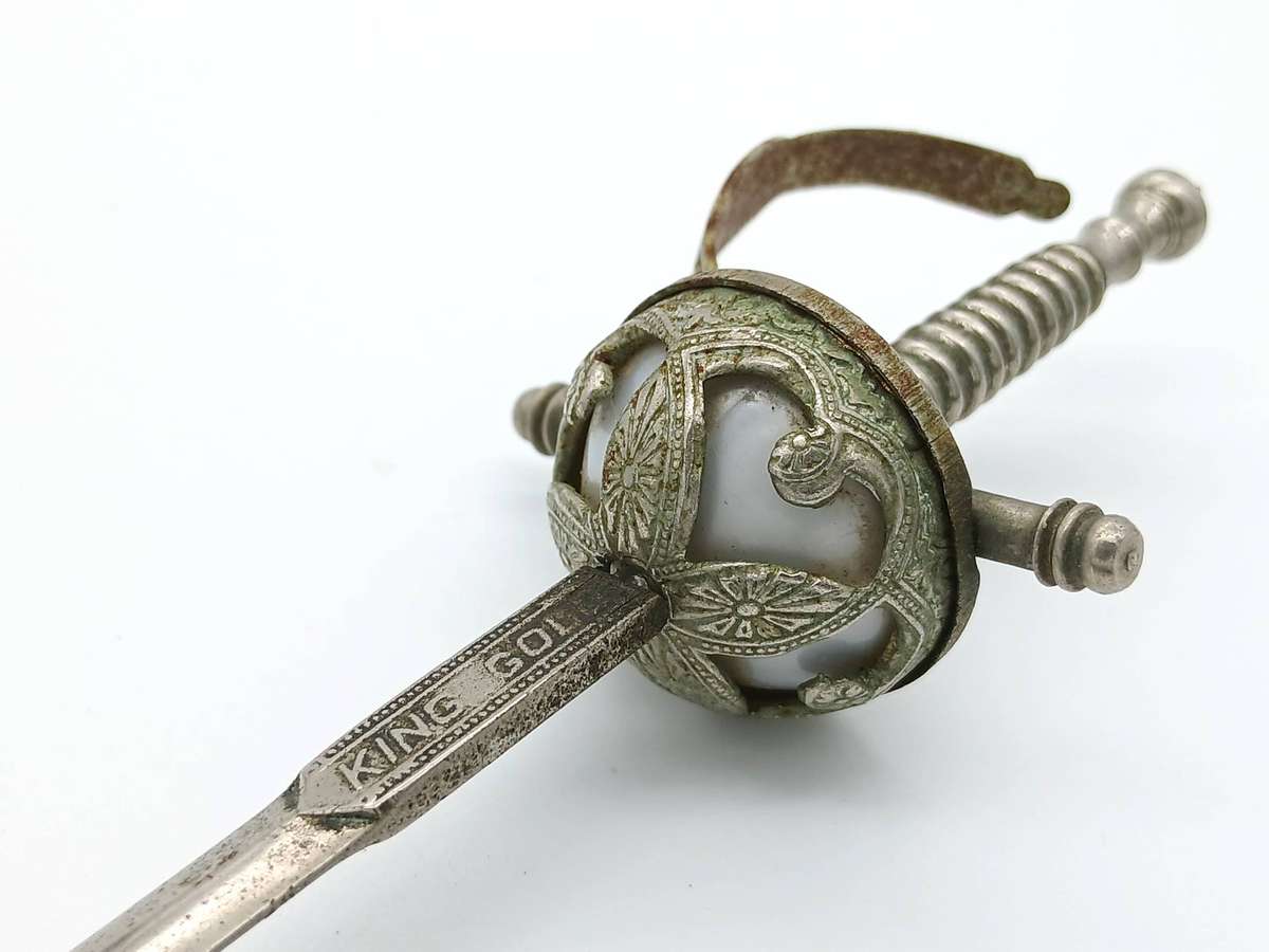 Vintage King Gold letter opener sword for restoration