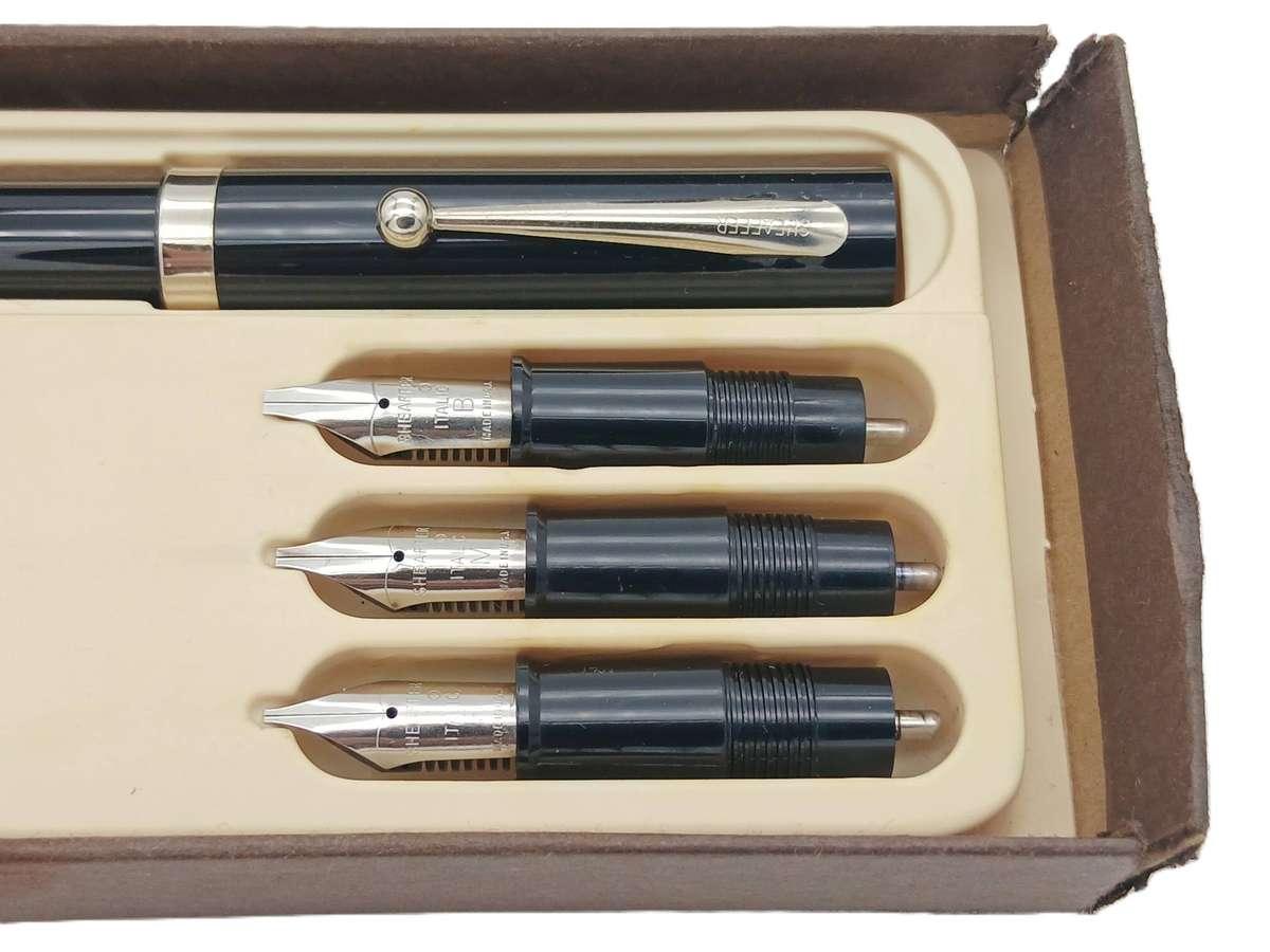 Vintage Sheaffer Calligraphy Pen Set and writing books