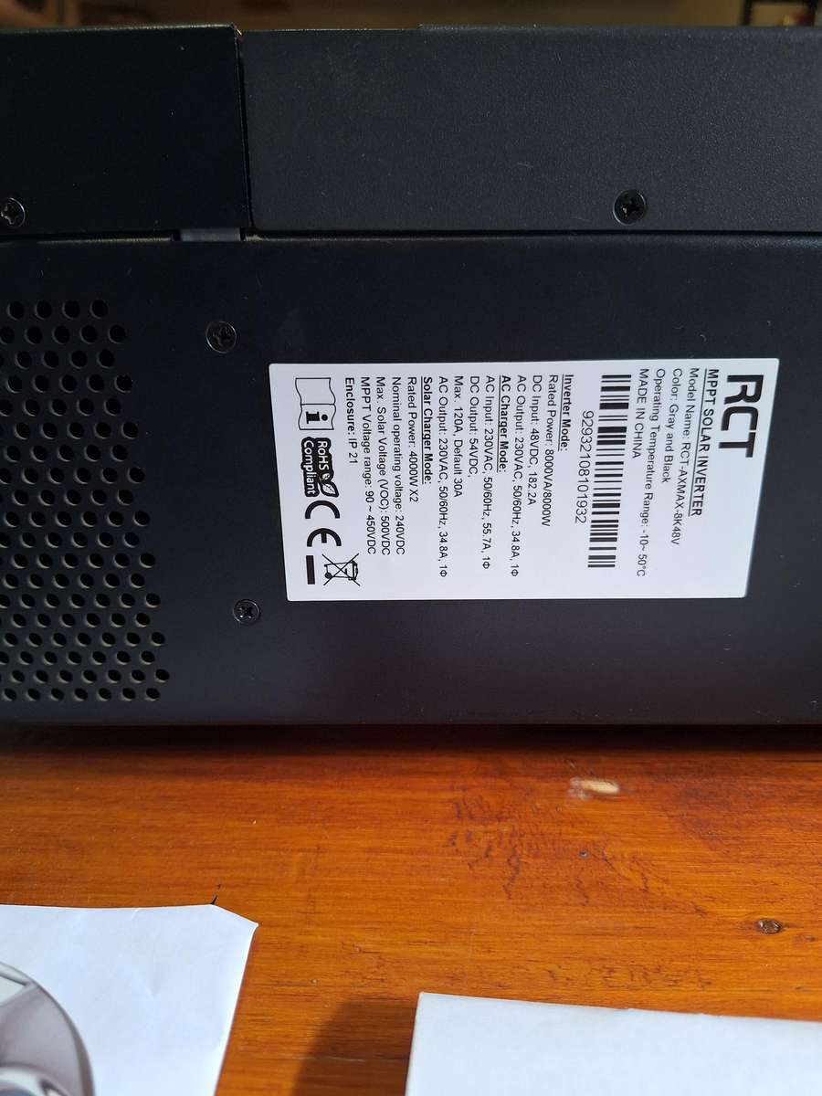 RCT SOLAR INVERTER 8KVA/ 8KW