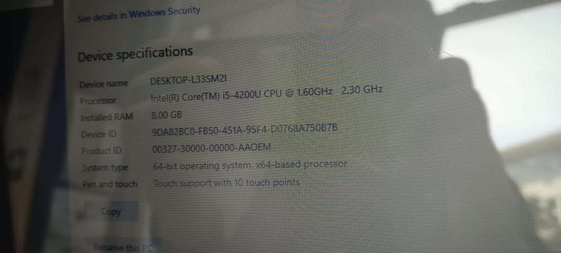 Toshiba Touch Screen Laptop i5 Long Life Battery