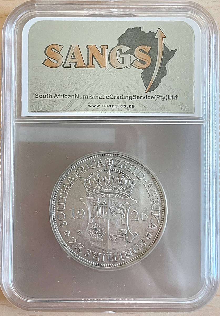 1926 SA half crown (2/6). Rarer than a 1925. Rare condition XF40, but is much better.EFR20k