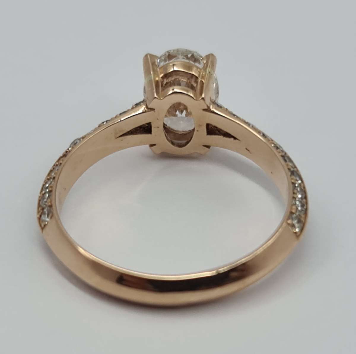 18ct DIAMOND RING WITH 1.08ct DIAMOND / ROSE GOLD