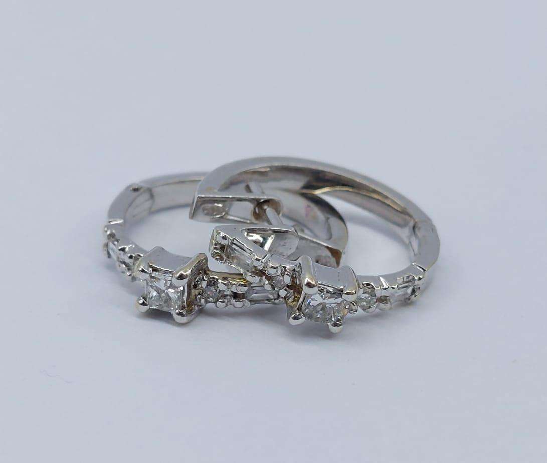 18 ct White gold Diamond earrings