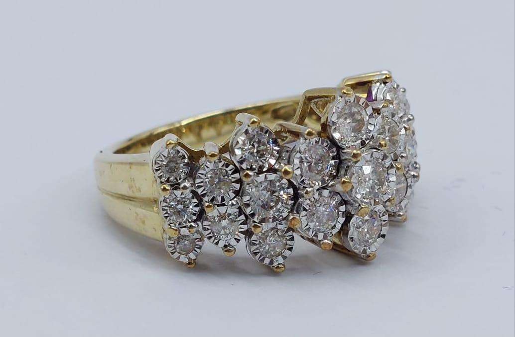 9ct Yellow gold Diamond ring