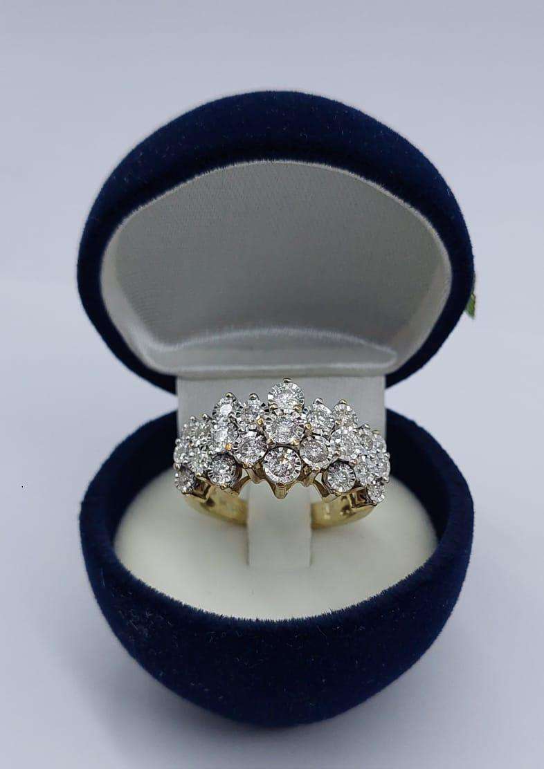 9ct Yellow gold Diamond ring