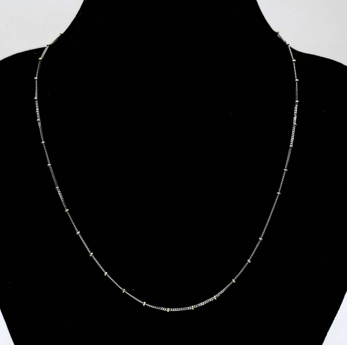 Vintage Italian yellow & white 9ct gold ball chain