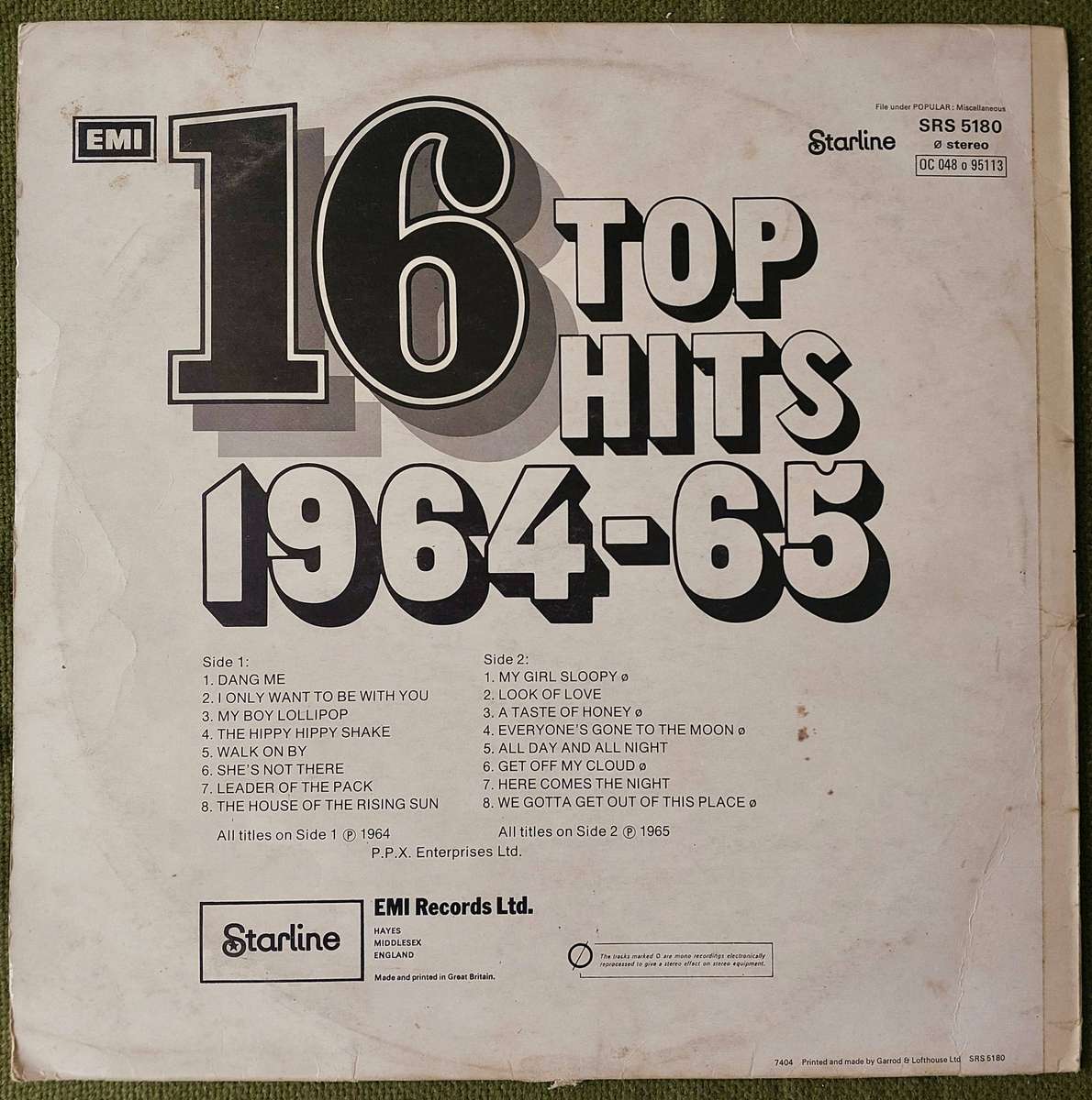 16 TOP HITS 1964-65 - VARIOUS ARTISTS