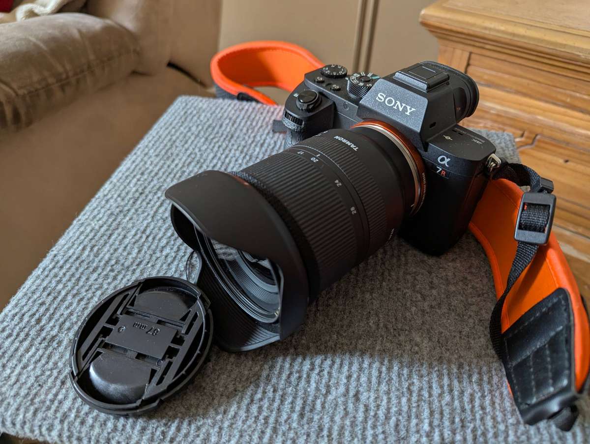 Sony A7R2 full frame 42MP camera with Tamron 17-28mm f2.8 lens, UV filter