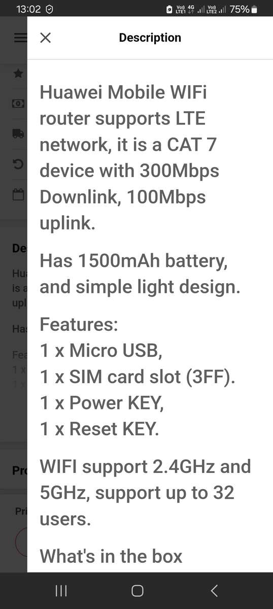 Huawei pocket router