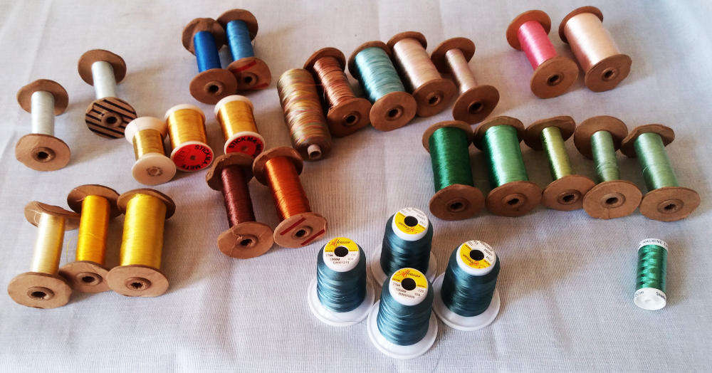 Metallic and shiny thread for sewing and embroidery - mixed colours job lot