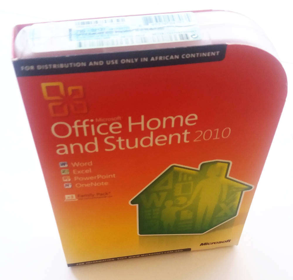 Microsoft Office Home and Student 2010 Word - Excel - PowerPoint - OneNote - licensed for 3 pc's