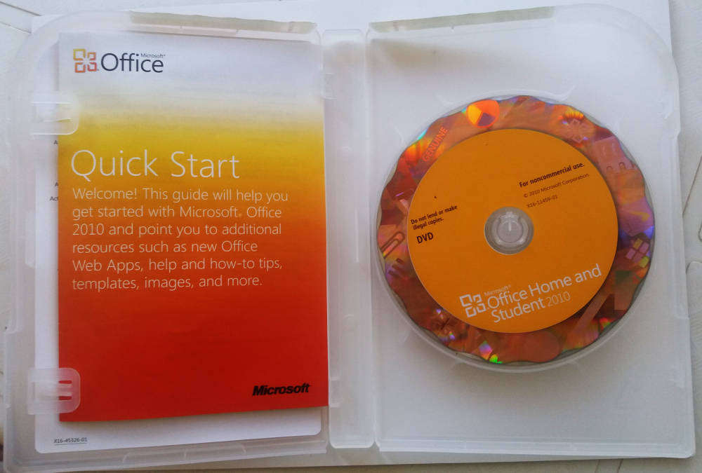 Microsoft Office Home and Student 2010 Word - Excel - PowerPoint - OneNote - licensed for 3 pc's