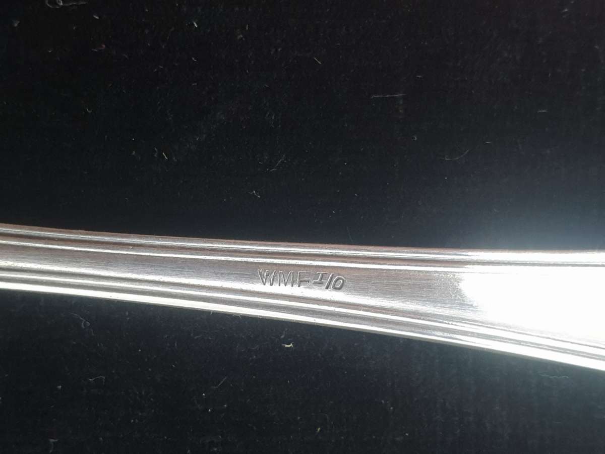 Antique German WMF 1/0 SILVER PLATED EPNS A1 BABY SPOON & PUSHER SET/ BABY FEEDING CUTLERY Boxed