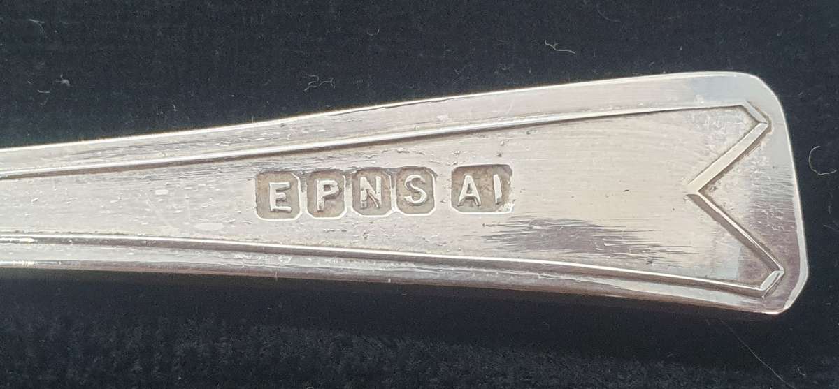 Antique German WMF 1/0 SILVER PLATED EPNS A1 BABY SPOON & PUSHER SET/ BABY FEEDING CUTLERY Boxed