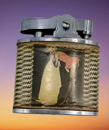 Vintage 1950'2 Hadson Lighter - with Pin-Ups on Both sides - By M.H.MFG.Co-need restoration