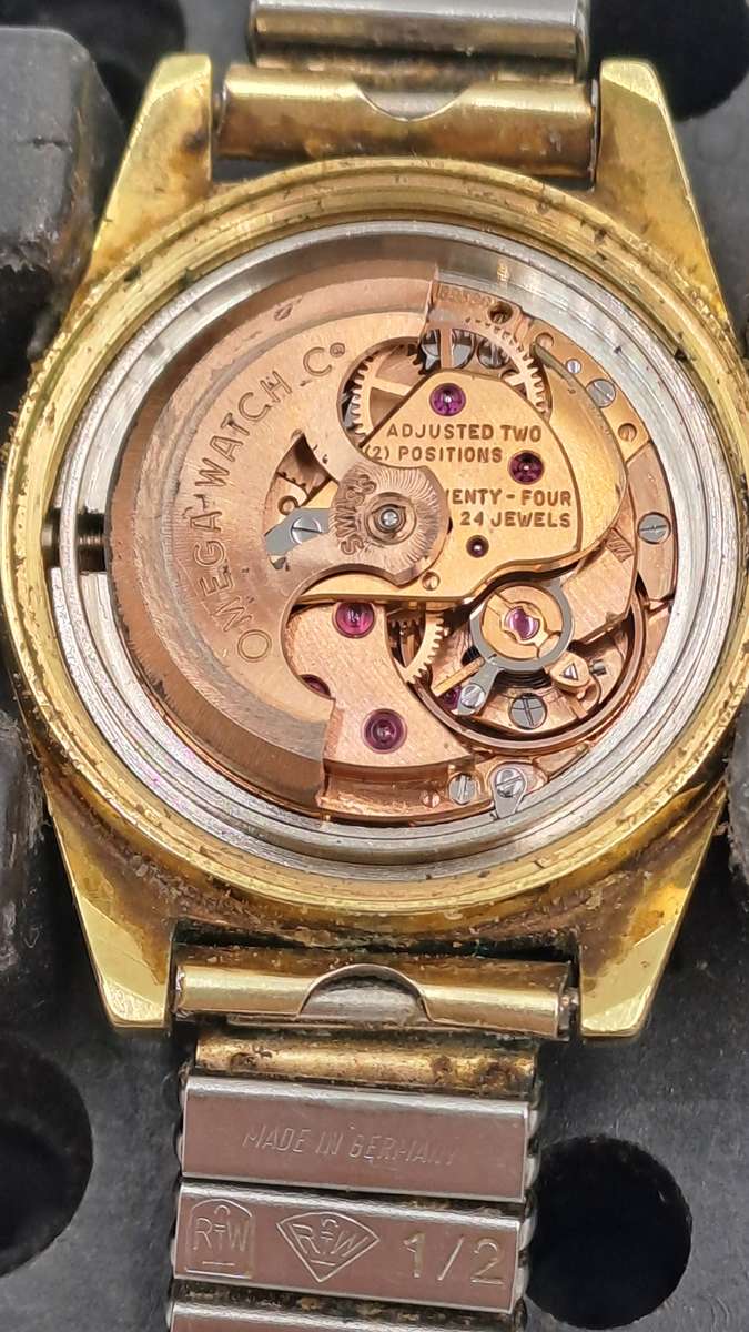 1963 Gold Plated Omega Geneve automatic Ladies watch -681 Movement - Not Working