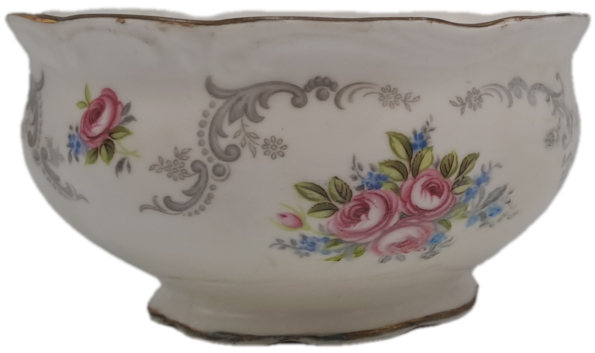 Vintage Royal Albert Tea TRANQUILLITY Tea Sugar Bowl -(BADLY CRACKED AND REPAIRED)