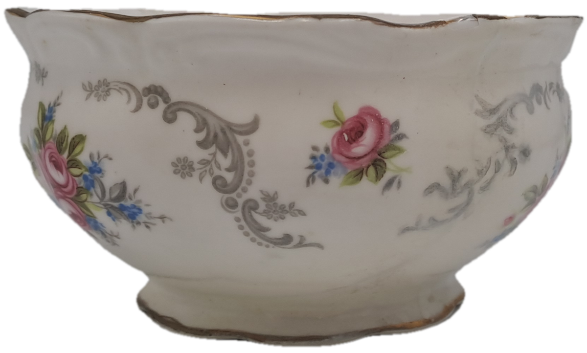 Vintage Royal Albert Tea TRANQUILLITY Tea Sugar Bowl -(BADLY CRACKED AND REPAIRED)