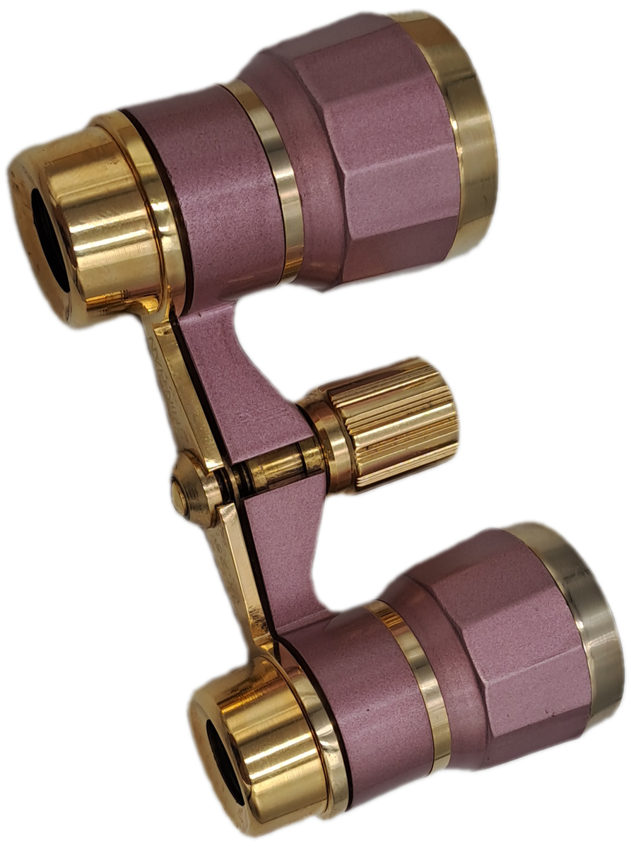 Vintage 3X25 Shin Han Pink Opera Glasses Boxed with cleaning cloth