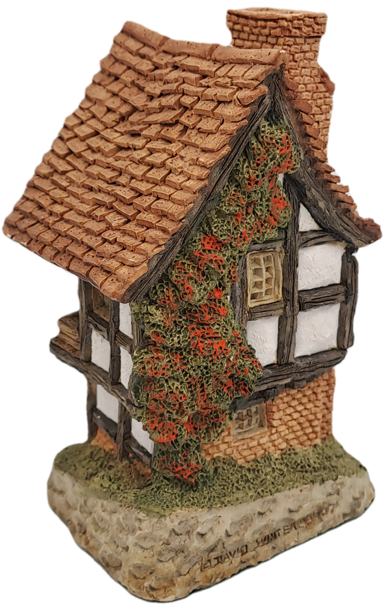 1984 David Winter Cottage Collection "Spinners Cottage" with Collectors HandBook.