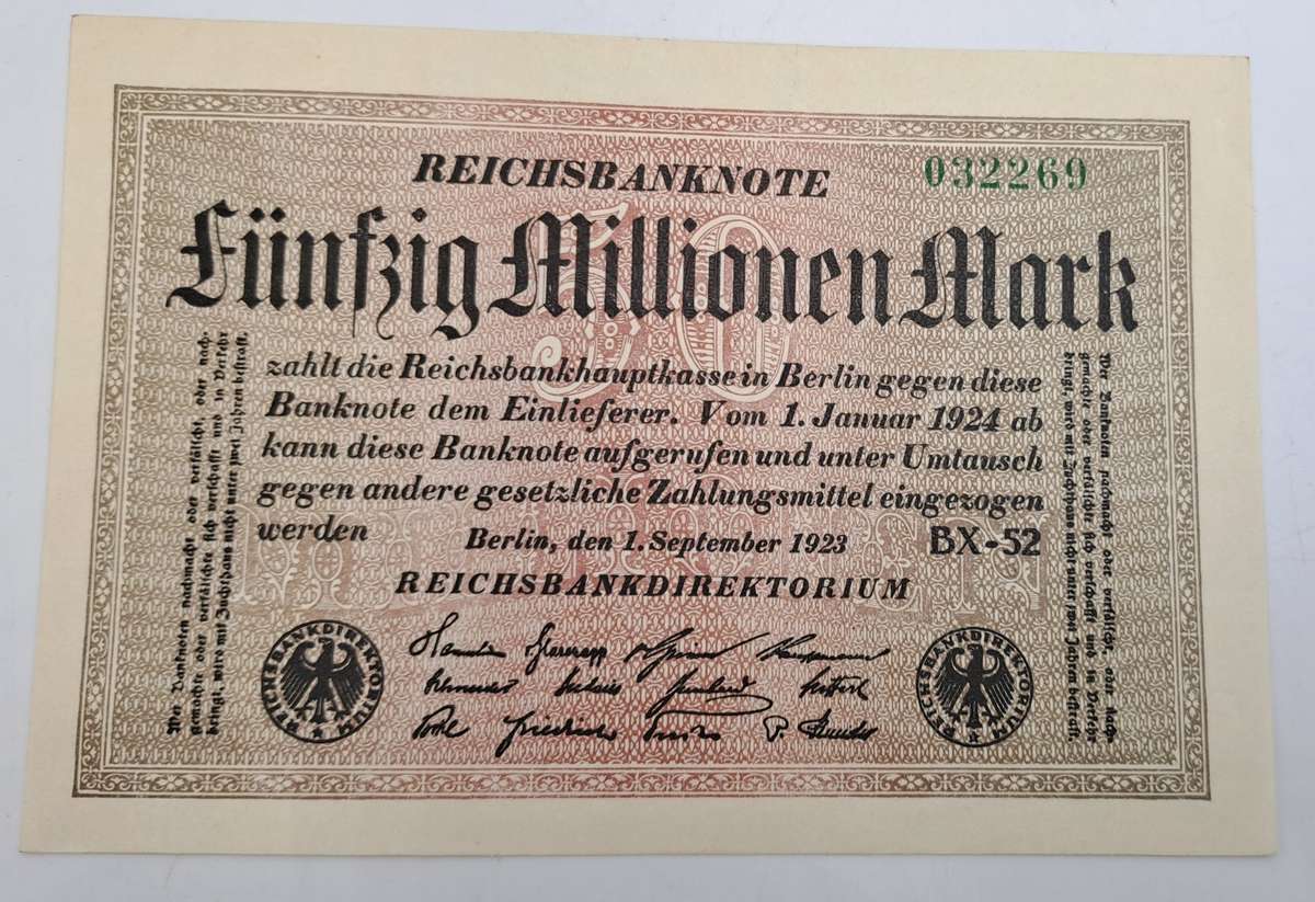 1923 Germany (1871-1948) 50 000 000 Mark Reichsbanknote