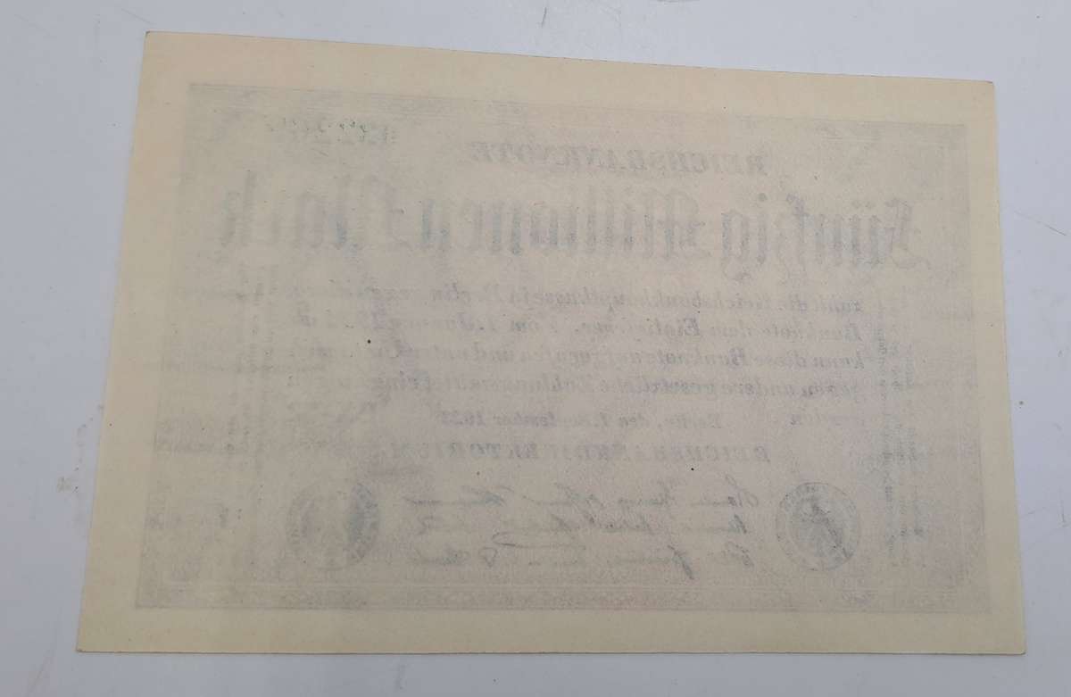 1923 Germany (1871-1948) 50 000 000 Mark Reichsbanknote