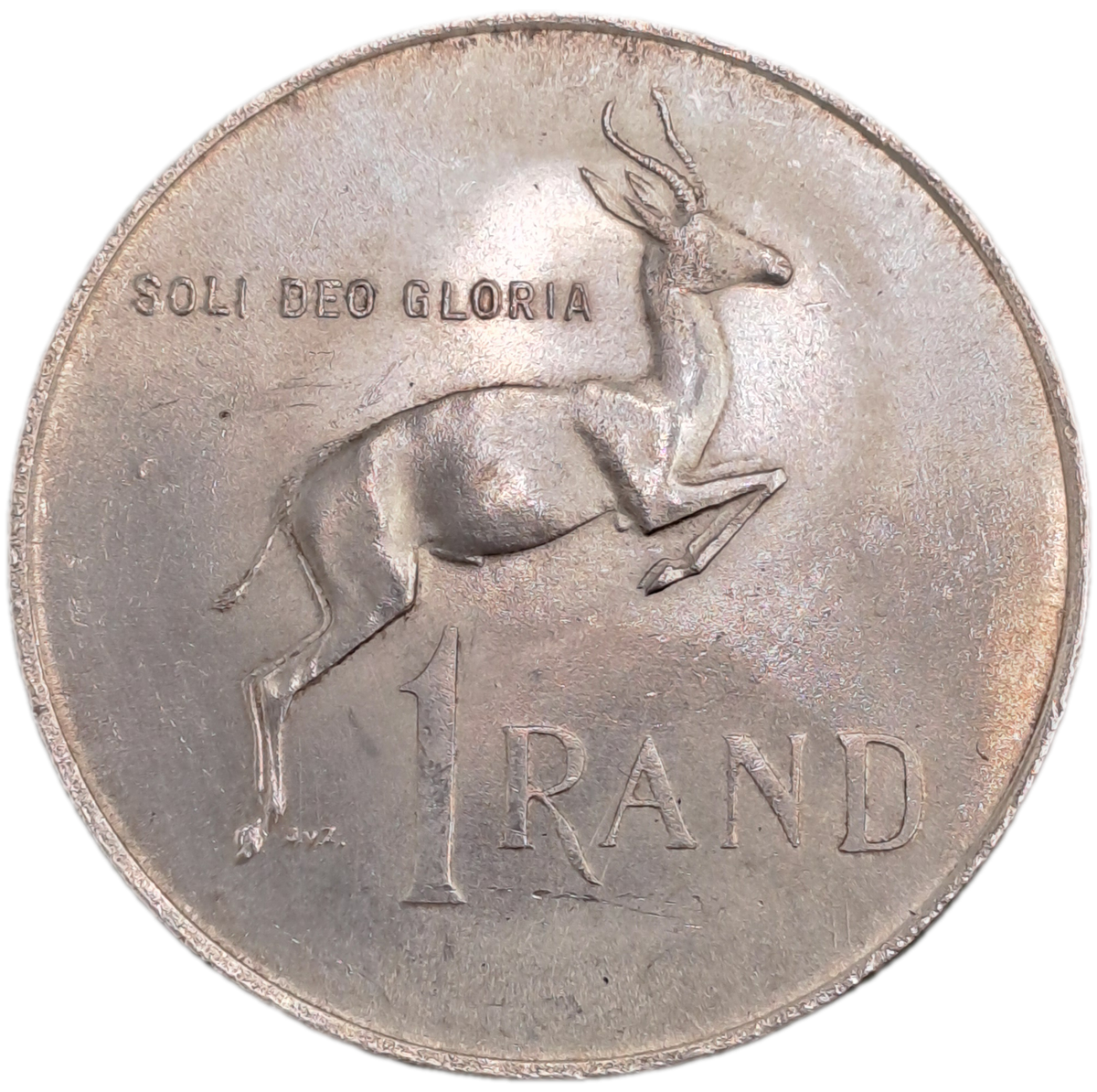 1967 South Africa  SILVER 1 Rand, English Legend