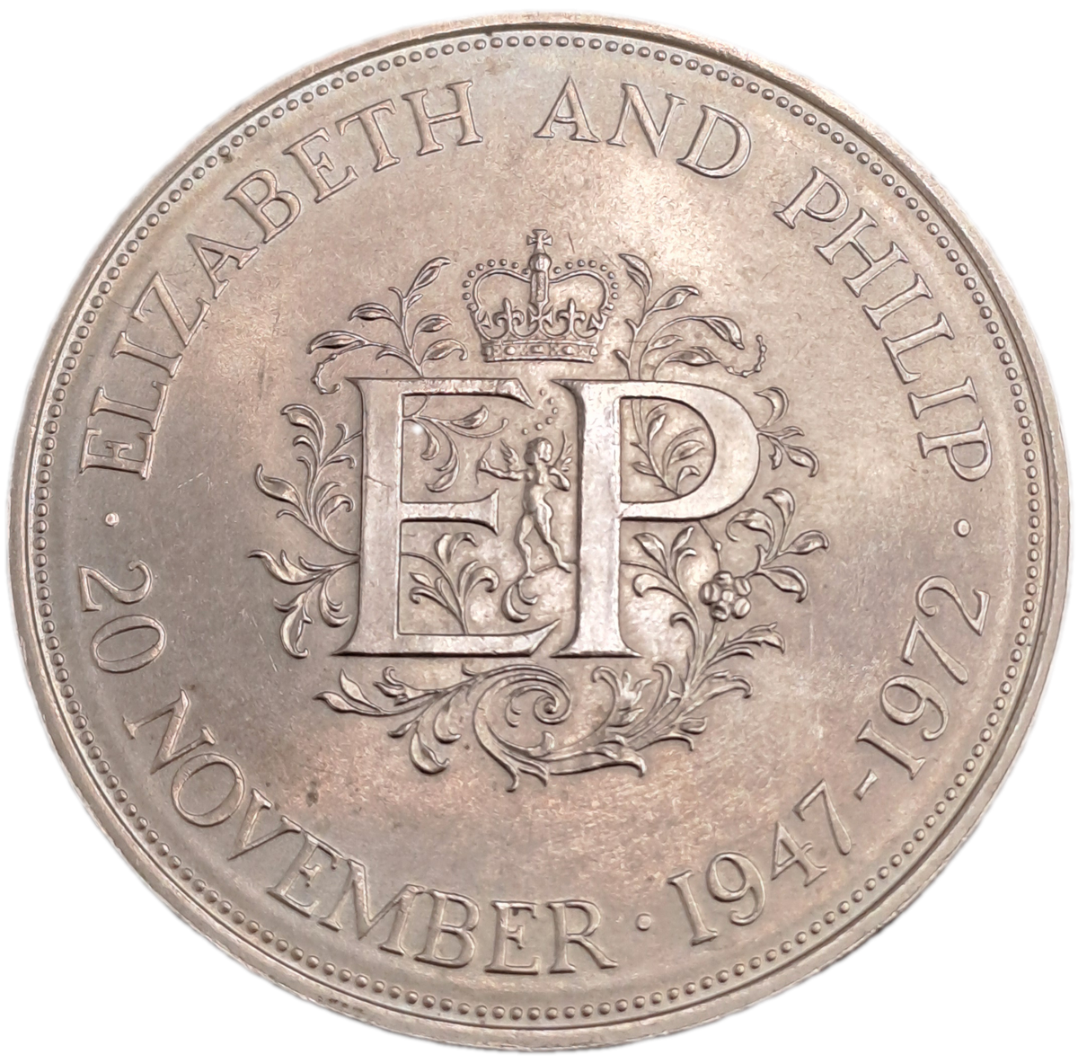 1972 United Kingdom 1947-1972 - 25 New Pence - Elizabeth II Silver Wedding