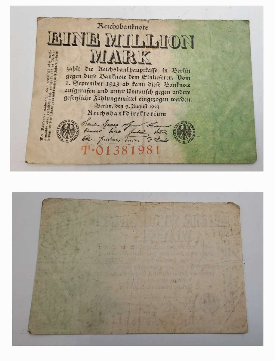 1923 Germany (1871-1948) 1 000 000 Mark Reichsbanknote