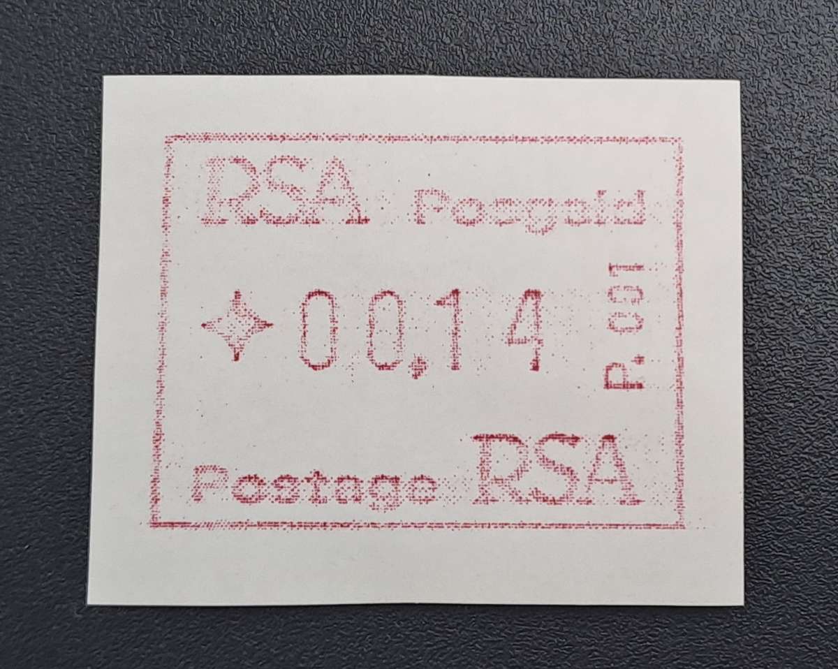 1986 ATM Stamp of South Africa (1)  1986-2020. Mint - 8 Available