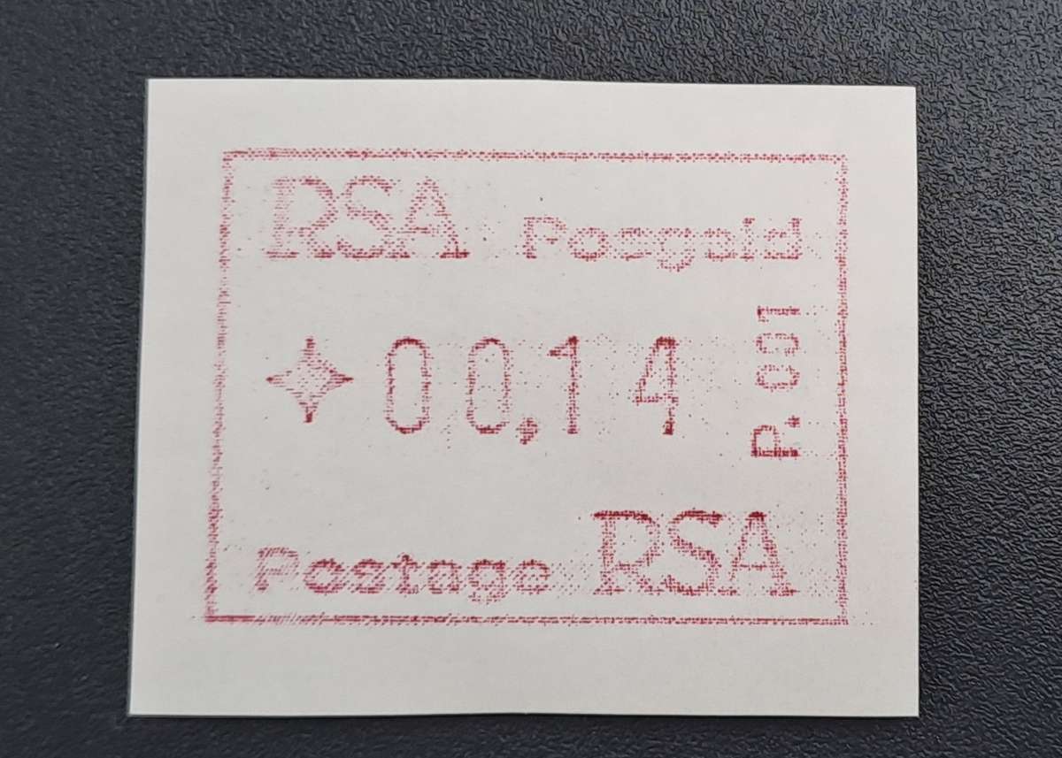 1986 ATM Stamp of South Africa (1)  1986-2020. Mint - 8 Available