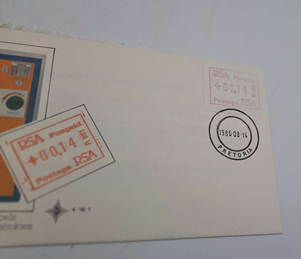 1986 ATM FDC + ATM Stamp of South Africa (1)  1986-2020. Mint -12 Available(Vending Machine Labels)