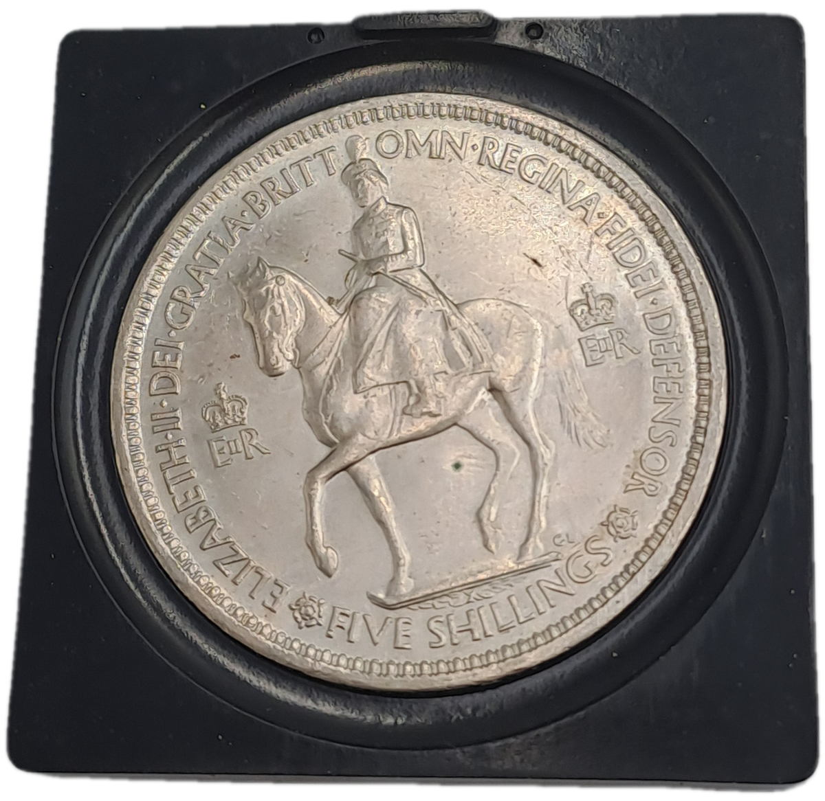 1953 United Kingdom UNC- 5 Shillings - Elizabeth II Coronation-in Perspex Holder