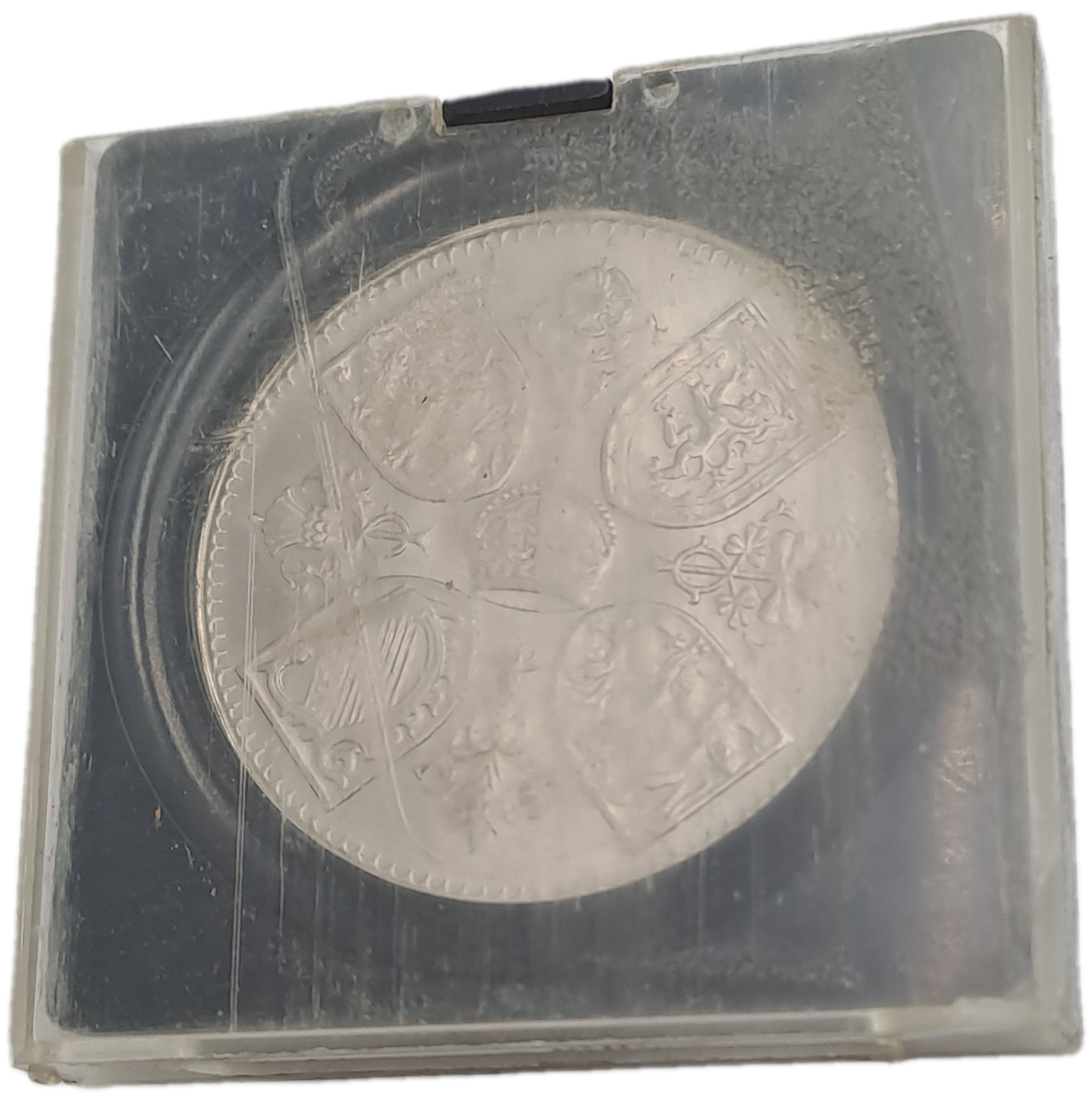 1953 United Kingdom UNC- 5 Shillings - Elizabeth II Coronation-in Perspex Holder