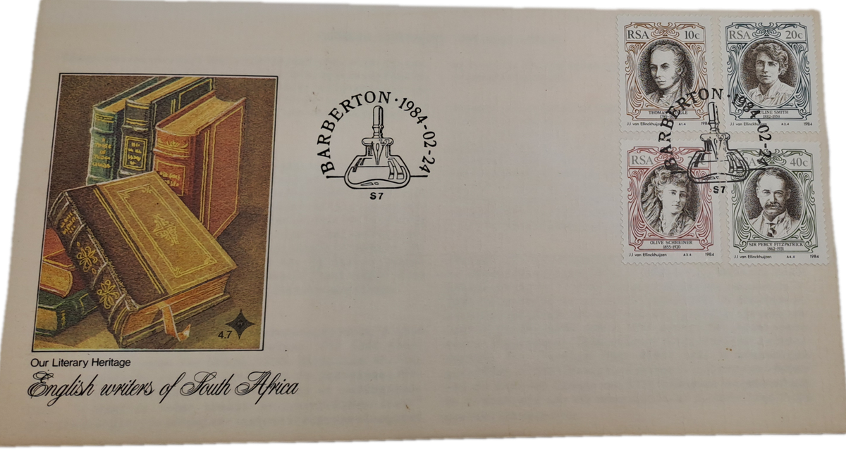 1984 SOUTH AFRICA FDC-First day Cover Barbeton -English Writers of S.A-(3 Available)