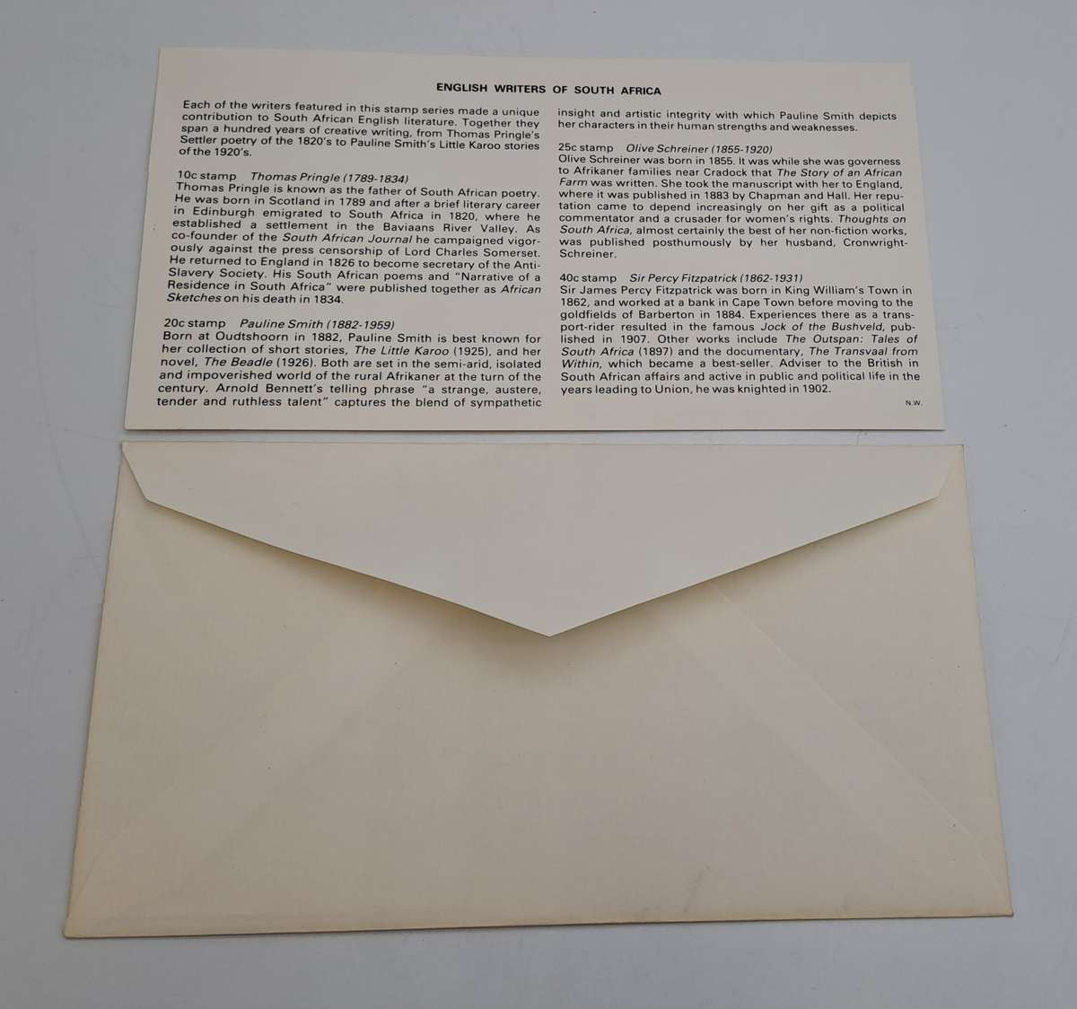 1984 SOUTH AFRICA FDC-First day Cover Barbeton -English Writers of S.A-(3 Available)