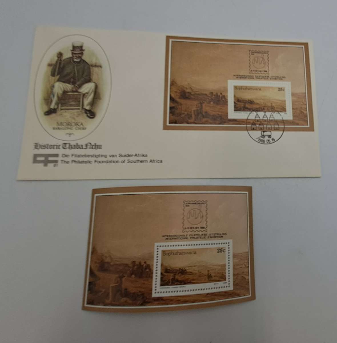 1986-10-06 South Africa JHB 100 Year -Bophuthatsana FDC PLUS Stamp Moroka Chief(6 sets Available)