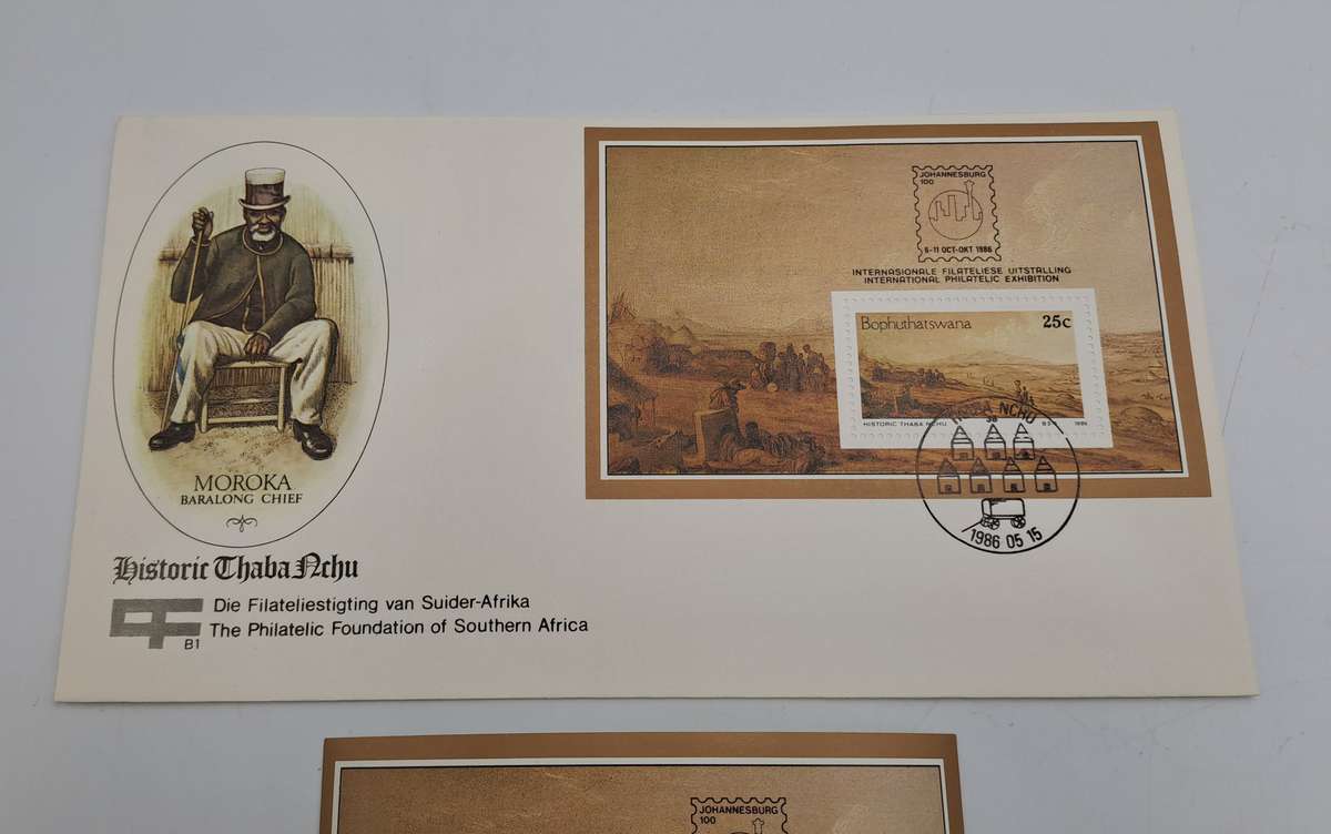 1986-10-06 South Africa JHB 100 Year -Bophuthatsana FDC PLUS Stamp Moroka Chief(6 sets Available)