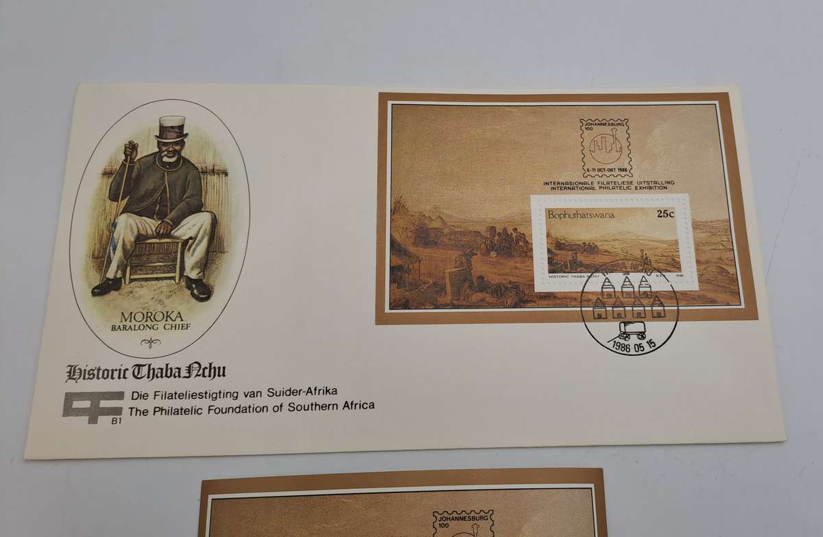 1986-10-06 South Africa JHB 100 Year -Bophuthatsana FDC PLUS Stamp Moroka Chief(6 sets Available)