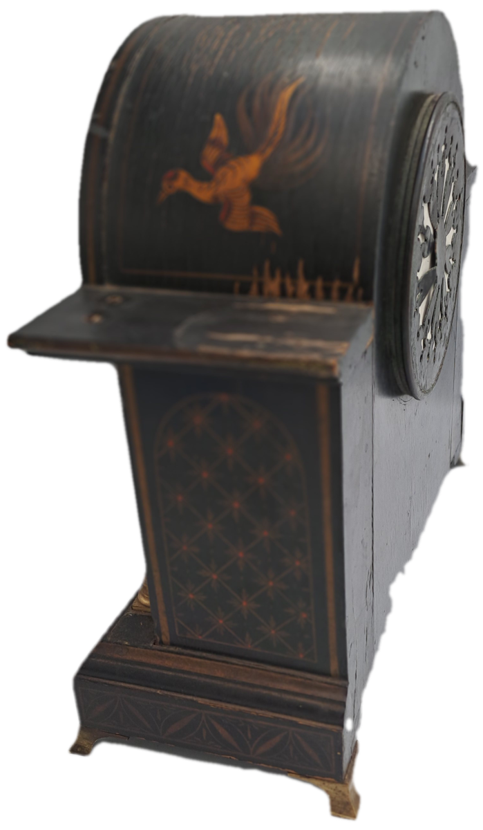 Chinoiserie Decorated Mantel Clock Circa 1920s French Movement --see condition