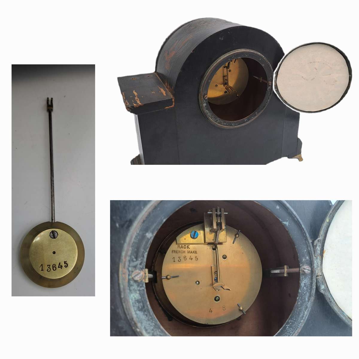 Chinoiserie Decorated Mantel Clock Circa 1920s French Movement --see condition