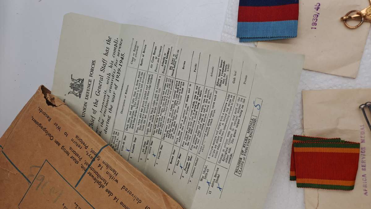 Group of 5 WW2 Full Size Medals with Ribbons in Original packaging issued to S.A Smyth -Engraved