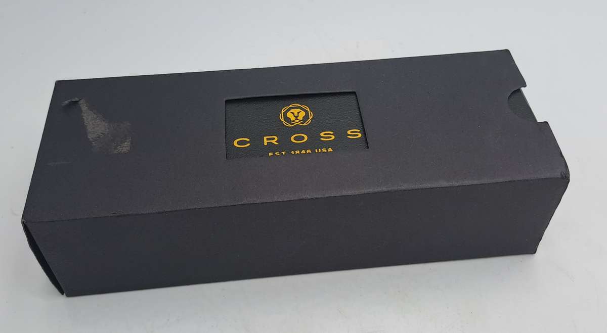 Pre-Owned Cross Century Satin Chrome Ball Pen in Box with sleeve -Ink Is Good