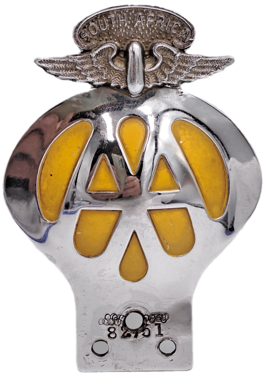 Vintage South Africa AA (Automobile association) Badge -No 82751