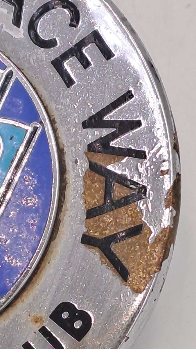 Vintage South Africa Goldfields Race Way SCC (Sport Car 100Mph Club) Chrome and Enamel Badge