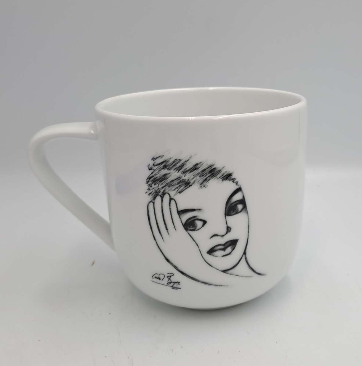 Carrol Boyes "Pillow Talk" Designer Porcelain Mug-Sketchbook Collection  -Capacity: 340ml