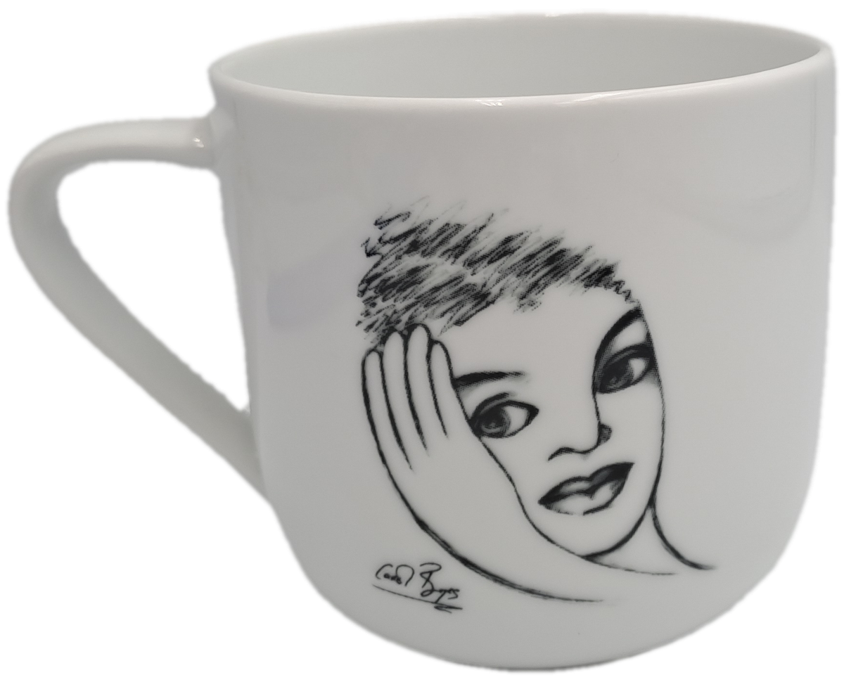 Carrol Boyes "Pillow Talk" Designer Porcelain Mug-Sketchbook Collection  -Capacity: 340ml