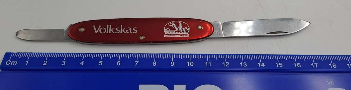Pre-Owned Vintage Victorinox Folding Knive Switzerland- Volkskas Branded-arbeidsaamheid